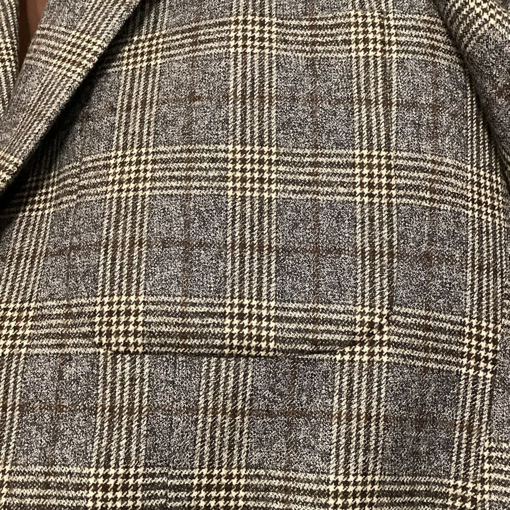 Coppley Sport Coat Blazer REDA Super 110s Wool Milo Brown Gray Plaid Size 40R - Picture 9 of 14